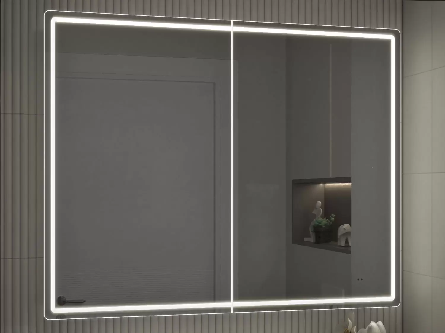 Зеркальный шкаф LED Геометрия